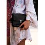 Шкіряна жіноча бохо-сумка Лілу чорна (1)