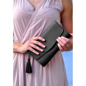 Шкіряна жіноча сумка Еліс чорна - 8536630 - SvitStyle