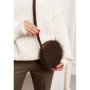 Шкіряна кругла жіноча сумка Бон-Бон темно-коричнева (1)