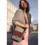Фетрова жіноча бохо-сумка Лілу з шкіряними бордовими вставками (1)
