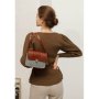 Фетрова жіноча бохо-сумка Лілу з шкіряними коричневими вставками (1)