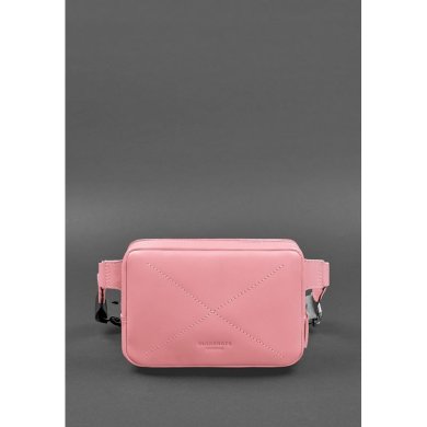 Шкіряна жіноча поясна сумка Dropbag Mini рожева - SvitStyle