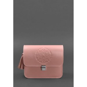 Шкіряна жіноча бохо-сумка Лілу рожева - 8536737 - SvitStyle