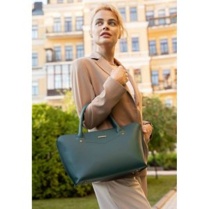 Жіноча шкіряна сумка Midi зелена - 8536780 - SvitStyle