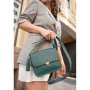 Шкіряна жіноча бохо-сумка Лілу зелена (1)
