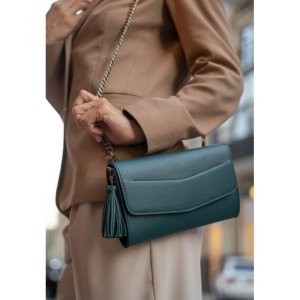 Шкіряна жіноча сумка Еліс зелена - 8536798 - SvitStyle