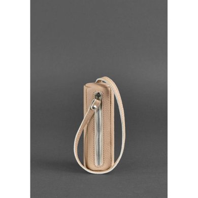 Жіноча шкіряна жіноча ключниця 3.0 Тубус світло-бежева - SvitStyle