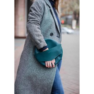 Шкіряна жіноча кругла сумка-рюкзак Maxi зелена - 8536811 - SvitStyle