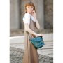 Шкіряна плетена жіноча сумка Пазл M зелена Krast (1)