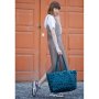 Шкіряна плетена жіноча сумка Пазл Xl зелена Krast (1)