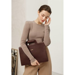 Жіноча шкіряна сумка для ноутбука і документів бордова - SvitStyle