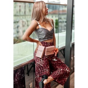 Набір жіночих рожевих шкіряних сумок Mini поясна / кроссбоді - 8536886 - SvitStyle