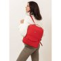 Шкіряний міський жіночий рюкзак на блискавці Cooper червоний (1)