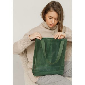 Шкіряна жіноча сумка шоппер Бетсі зелена - 8536974 - SvitStyle