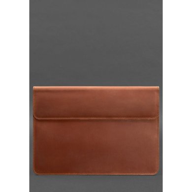 Шкіряний чохол-конверт на магнітах для MacBook 16 дюйм Світло-коричневий Crazy Horse - SvitStyle