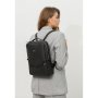 Шкіряний жіночий міський рюкзак на блискавці Cooper чорний флотар (1)