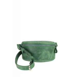 Шкіряна поясна сумка зелена вінтажна - 8537027 - SvitStyle
