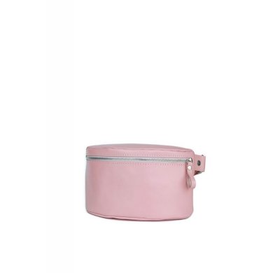 Жіноча шкіряна поясна сумка рожева гладка - SvitStyle