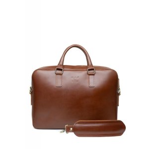 Шкіряна ділова сумка Briefcase 2.0 світло-коричневий - 8537037 - SvitStyle