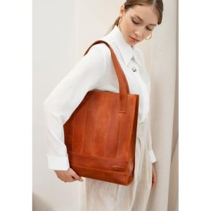 Шкіряна жіноча сумка шоппер Бетсі світло-коричнева Crazy Horse - 8537235 - SvitStyle