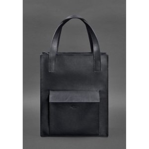 Шкіряна жіноча сумка шоппер Бэтси з кишенею синя Краст - 8537241 - SvitStyle