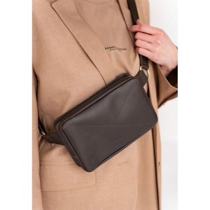 Шкіряна поясна сумка Dropbag Mini темно-коричнева - 8537244 - SvitStyle
