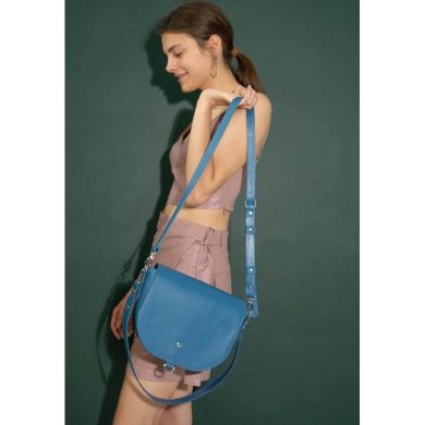 Жіноча шкіряна сумка Ruby L яскраво-синя - SvitStyle