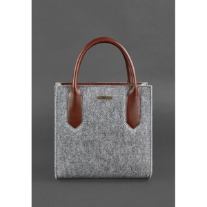 Фетрова жіноча сумка-кроссбоді Blackwood з шкіряними коричневими вставками - 8537318 - SvitStyle