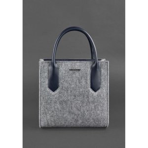 Фетрова жіноча сумка-кроссбоді Blackwood з шкіряними синіми вставками - 8537319 - SvitStyle