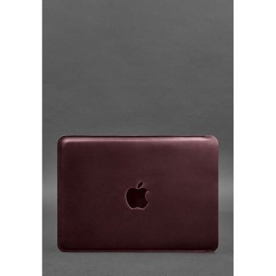 Шкіряний чохол для MacBook 14 дюйм Бордовий Crazy Horse - SvitStyle
