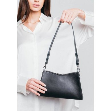 Жіноча шкіряна сумка Sally чорна - SvitStyle