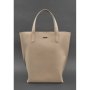 Шкіряна жіноча сумка шоппер D.D. світло-бежева краст (1)