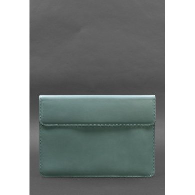 Шкіряний чохол-конверт на магнітах для MacBook 14 Бірюзовий - SvitStyle
