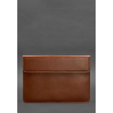 Шкіряний чохол-конверт на магнітах для MacBook 14 Світло-коричневий - SvitStyle