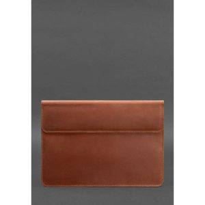 Шкіряний чохол-конверт на магнітах для MacBook 14 Світло-коричневий Crazy Horse - 8537459 - SvitStyle
