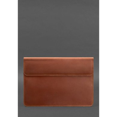 Шкіряний чохол-конверт на магнітах для MacBook 14 Світло-коричневий Crazy Horse - SvitStyle