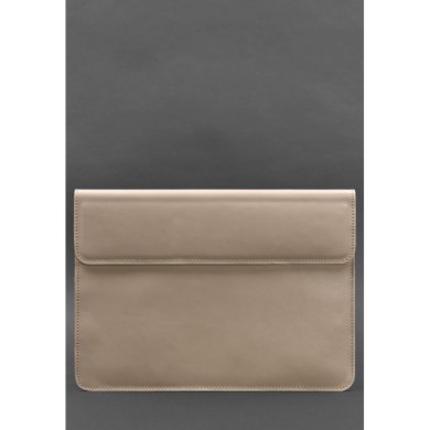 Шкіряний чохол-конверт на магнітах для MacBook 16 дюйм Світло-бежевий - SvitStyle