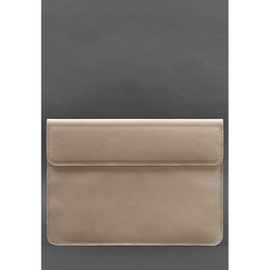 Шкіряний чохол-конверт на магнітах для MacBook 15 дюйм Світло-бежевий - 8537487 - SvitStyle