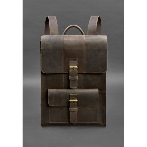 Шкіряний рюкзак Brit темно-коричневий - 8537502 - SvitStyle