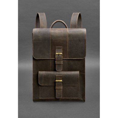 Шкіряний рюкзак Brit темно-коричневий - SvitStyle