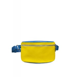 Шкіряна поясна сумка в патріотичних кольорах синьо-жовта - 8537503 - SvitStyle