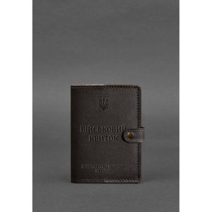 Шкіряна обкладинка-портмоне для військового квитка 15.0 темно-коричнева - 8537509 - SvitStyle