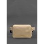 Шкіряна жіноча поясна сумка Dropbag Mini світло-бежева (1)