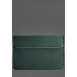 Шкіряний чохол-конверт на магнітах для ноутбука Універсальний Зелений Crazy Horse - 8537558 - SvitStyle