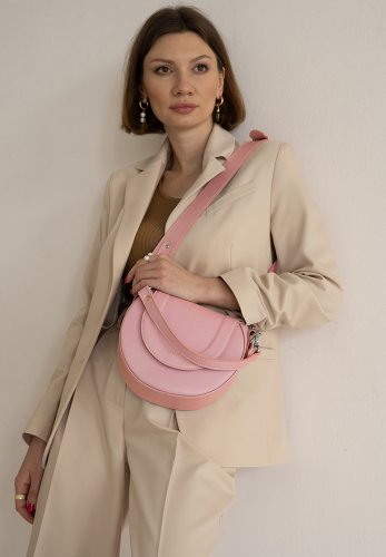 Жіноча шкіряна сумка Mandy рожева - SvitStyle