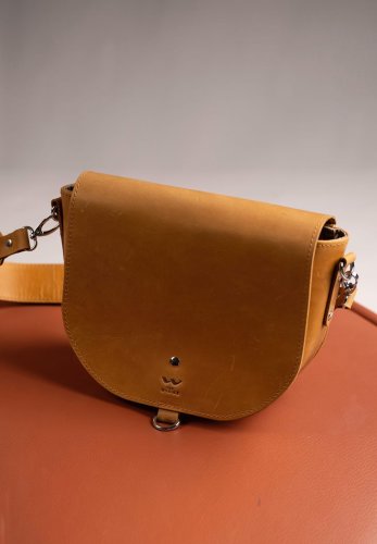 Жіноча шкіряна сумка Ruby L жовта вінтаж - SvitStyle