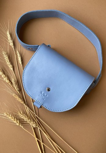 Жіноча шкіряна сумка Ruby S блакитна - SvitStyle