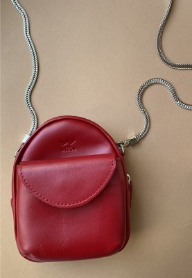 Шкіряна жіноча міні-сумка Kroha червона - 8551152 - SvitStyle