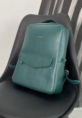 Шкіряний жіночий міський рюкзак на блискавці Cooper зелений краст - 8551155 - SvitStyle