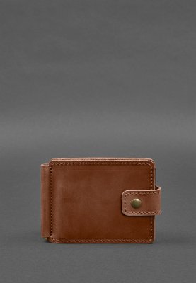 Шкіряне портмоне 13.1 затискач з хлястиком світло-коричневе Crazy Horse - 8569711 - SvitStyle
